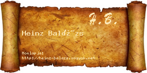 Heinz Balázs névjegykártya